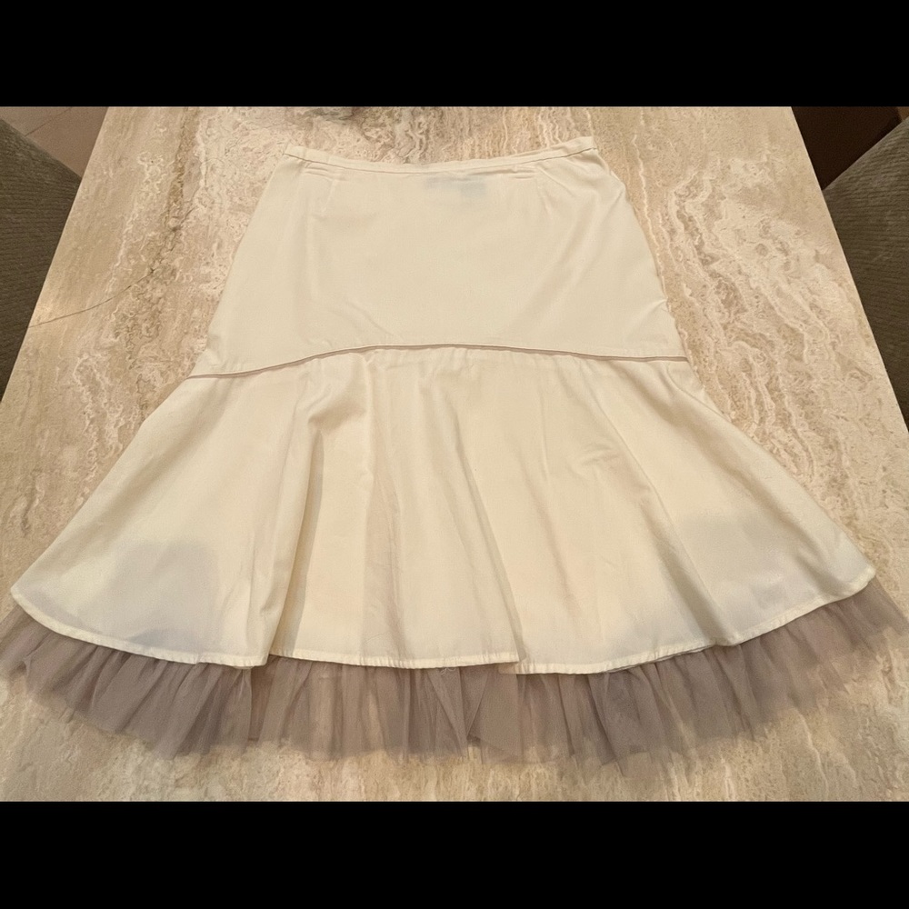 Nicole Miller Ivory Drop Waist Skirt